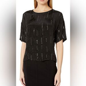Velvet by Graham & Spencer Jonelle Beaded Viscose Blouse